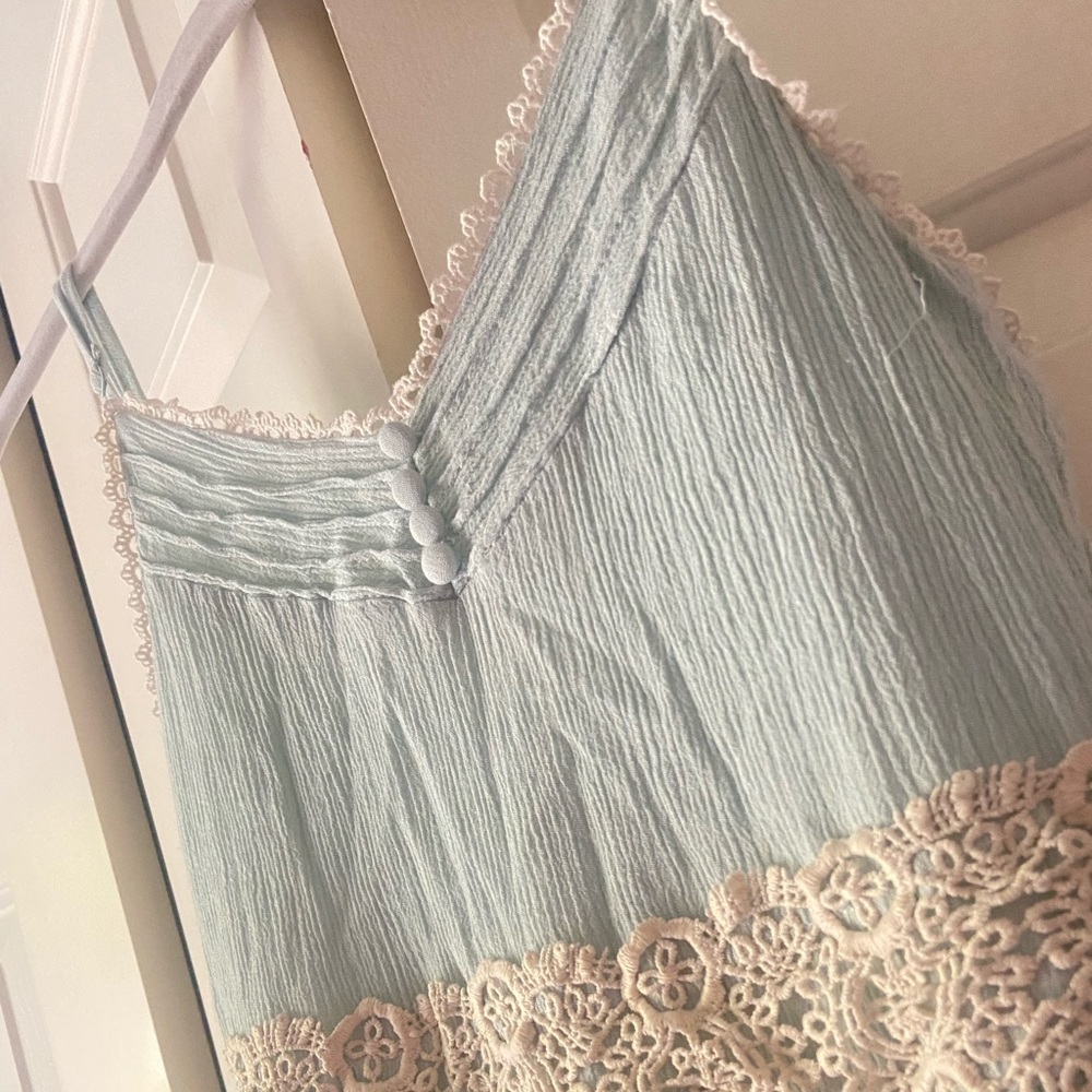 Light blue and lace altar’d state dress